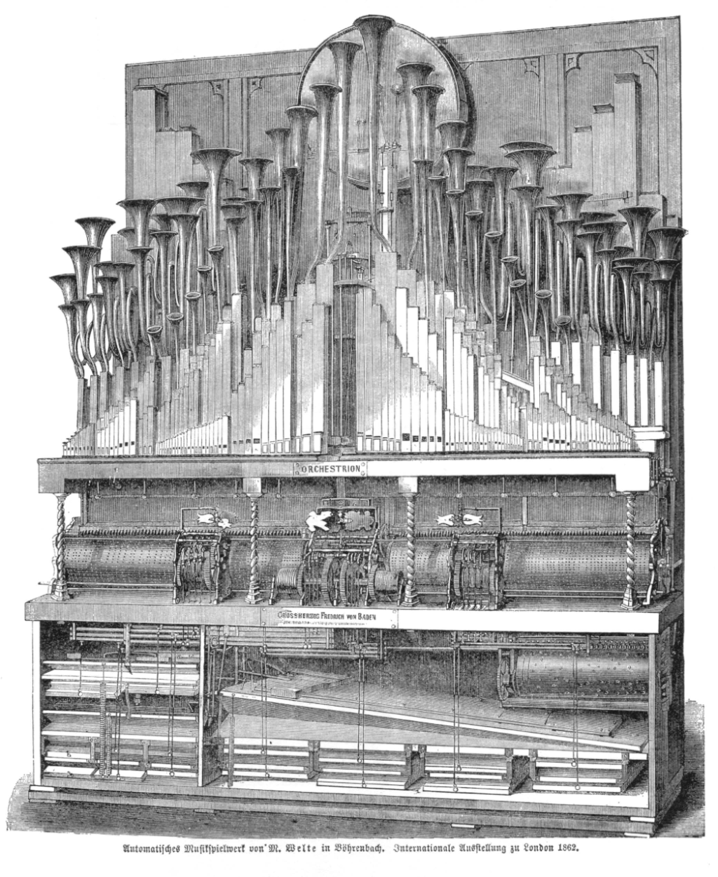 Orchestrion from Michael Welte at the 1862 World Exhibition in London