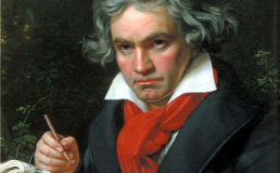 Ludwig van Beethoven (1770-1827). Idealised portrayal by Joseph Karl Stieler, ca. 1820.