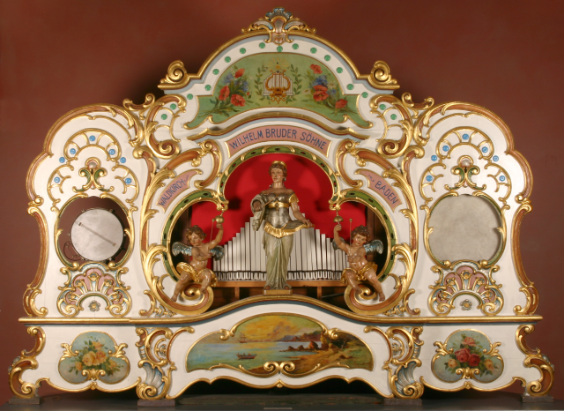 Bruder fair organ in the museum’s reception area