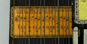 Bereich mechanische Zithern: Marxophonzither, USA, Detail zur Stimmung