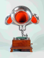 Grammofono a moneta con 3 trombe